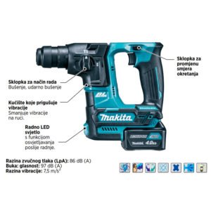 Makita aku čekić bušilica HR166DZ
