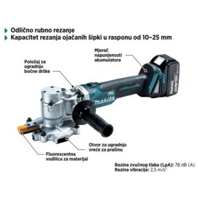 Makita akumulatorski rezač čeličnih šipki DSC250RT