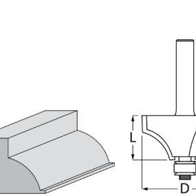 Makita TCT glodalo za izradu profla 19x9,5x51,6mm D-48446