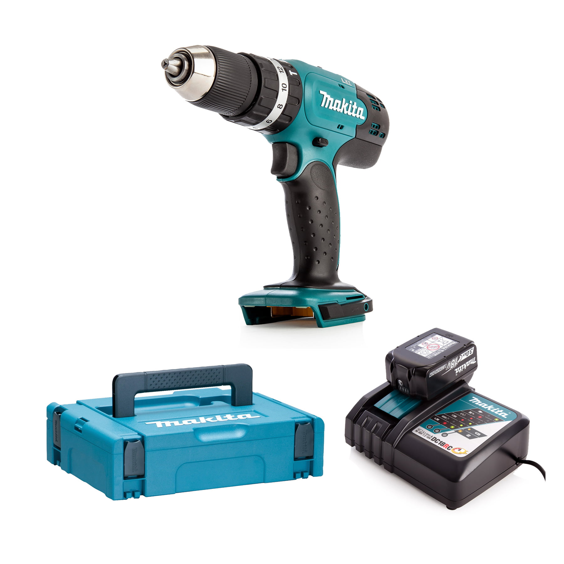 DHP453BKP1 Makita set aku udarna bušilica sa koferom DHP453BKP1