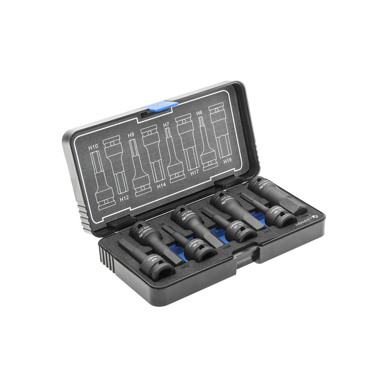 HT6R004 HOEGERT 8-dijelni set udarnih nasadnih IMBUS ključeva 1/2 CrMo HT6R004