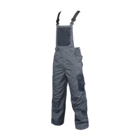 Lacuna sivo-crne radne farmer pantalone hlače sa tregerima 4TECH