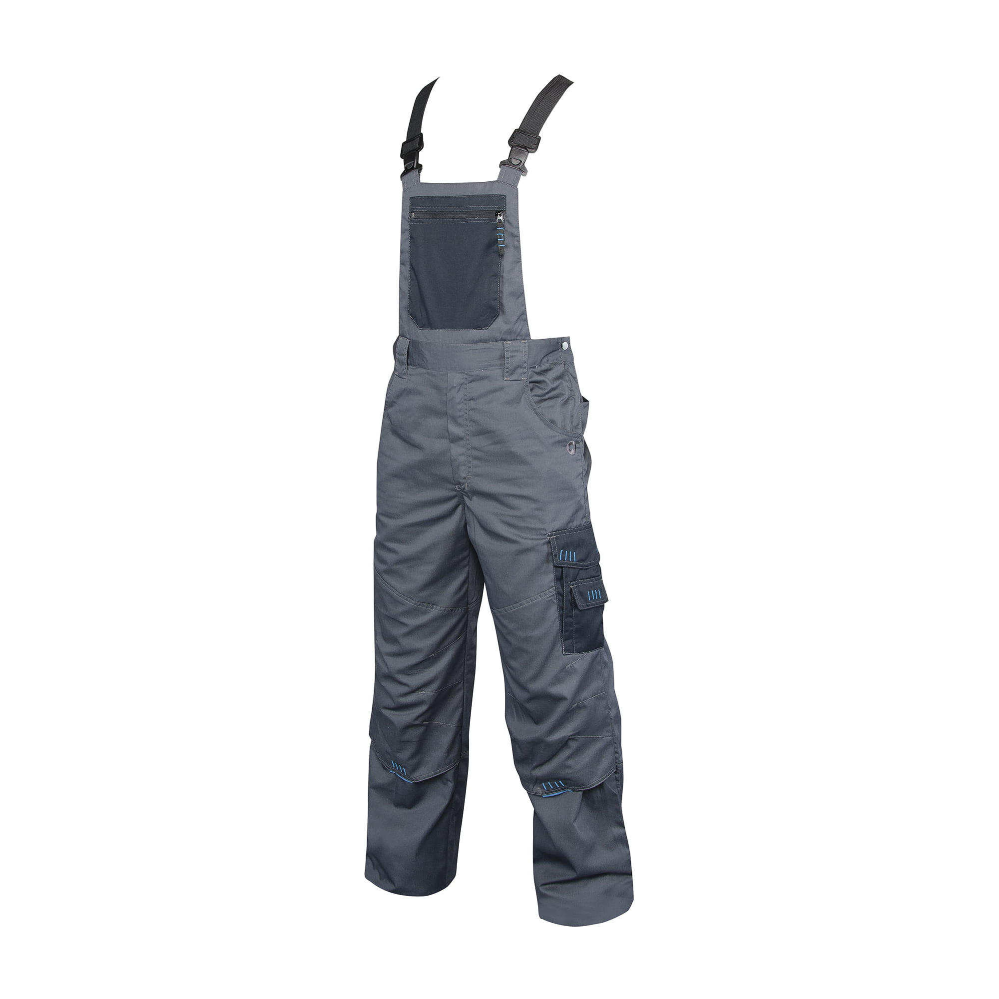 H9302 Lacuna sivo-crne radne farmer pantalone hlače sa tregerima 4TECH