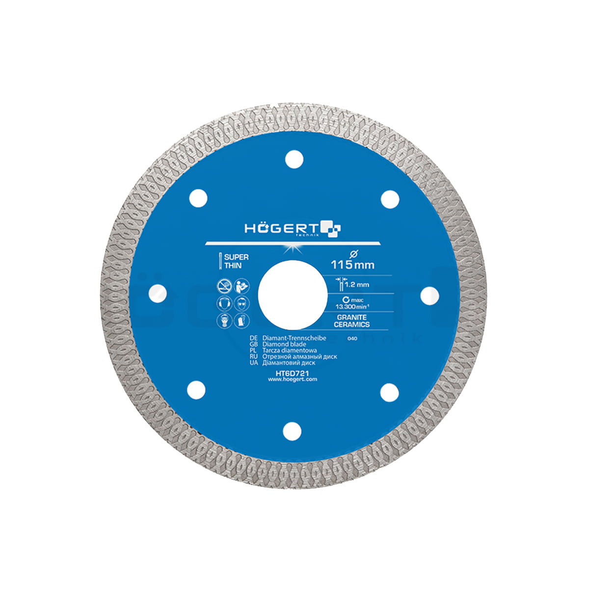 HT6D7213 HOEGERT dijamantska ploča za keramiku 115 x 1.2 mm HT6D721