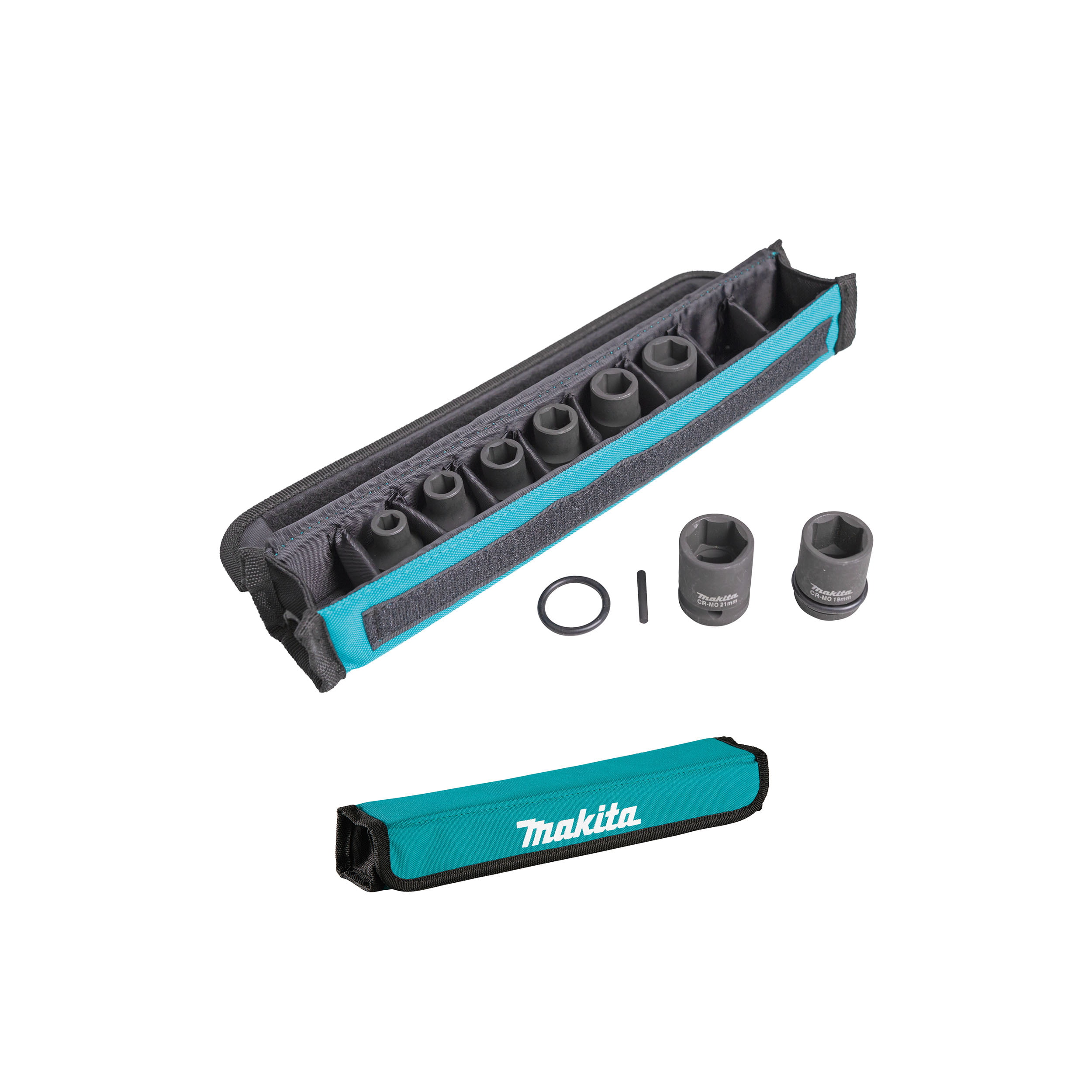 E-02989 Makita 8-dijelni set 1/2" udarnih nasadnih ključeva u torbici E-02989