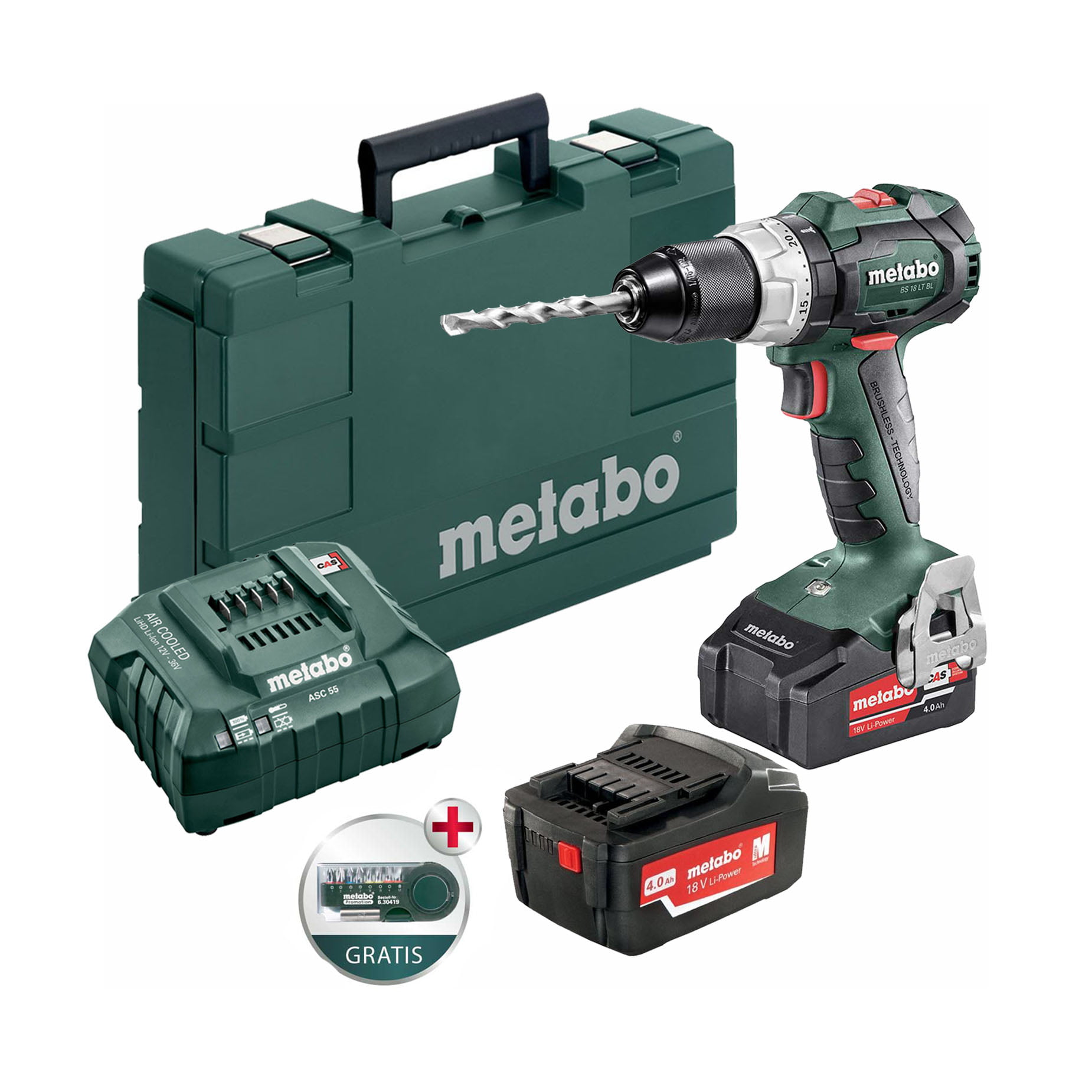 metabo 60232550 Metabo aku bušilica odvijač BS 18 LT BL 2xAKU (4,0 Ah) ASC 55