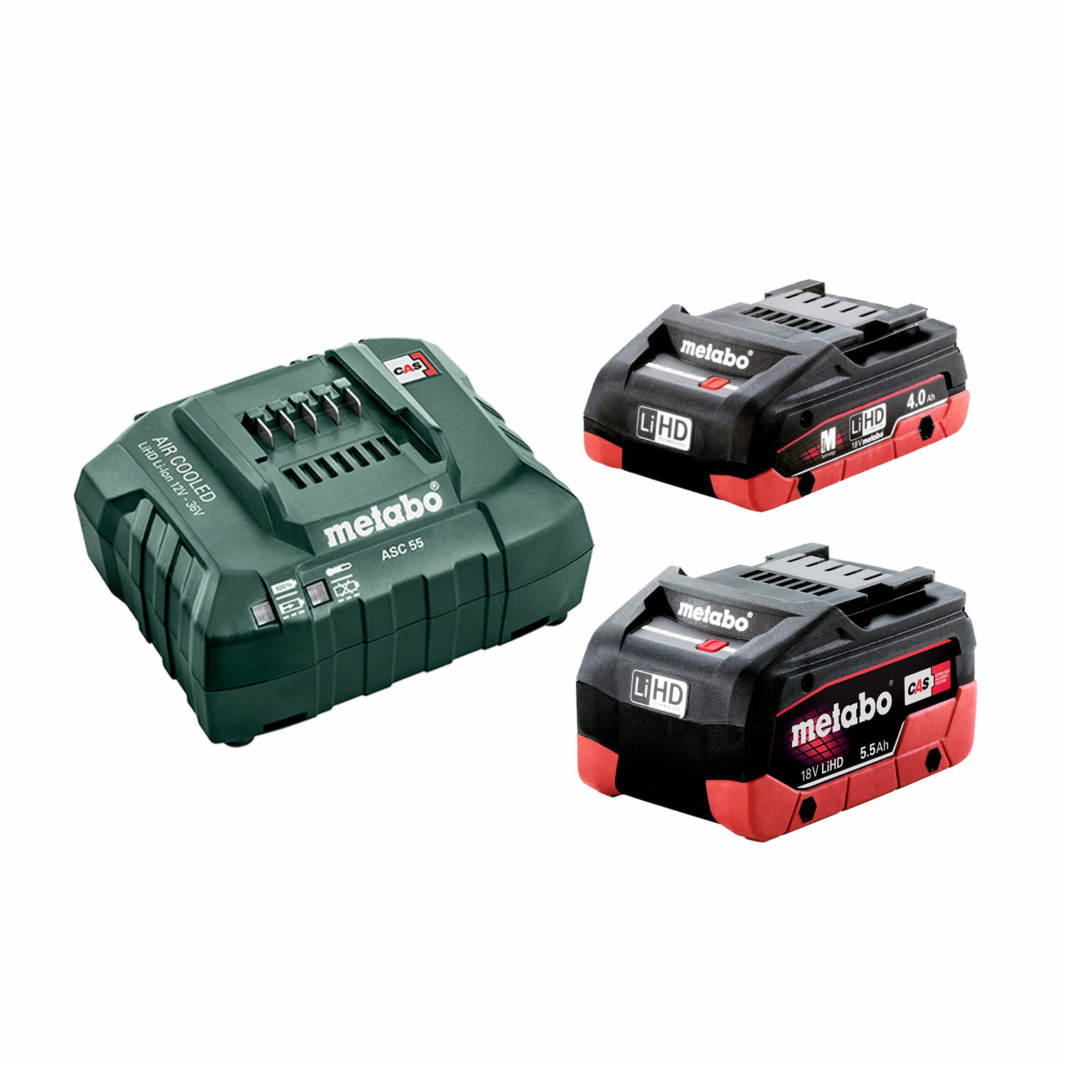 metabo 685160 Metabo set 1x baterija 18V/4 Ah, 1x baterija 18V/5.5Ah LiHD i punjač ASC 55 - 685160