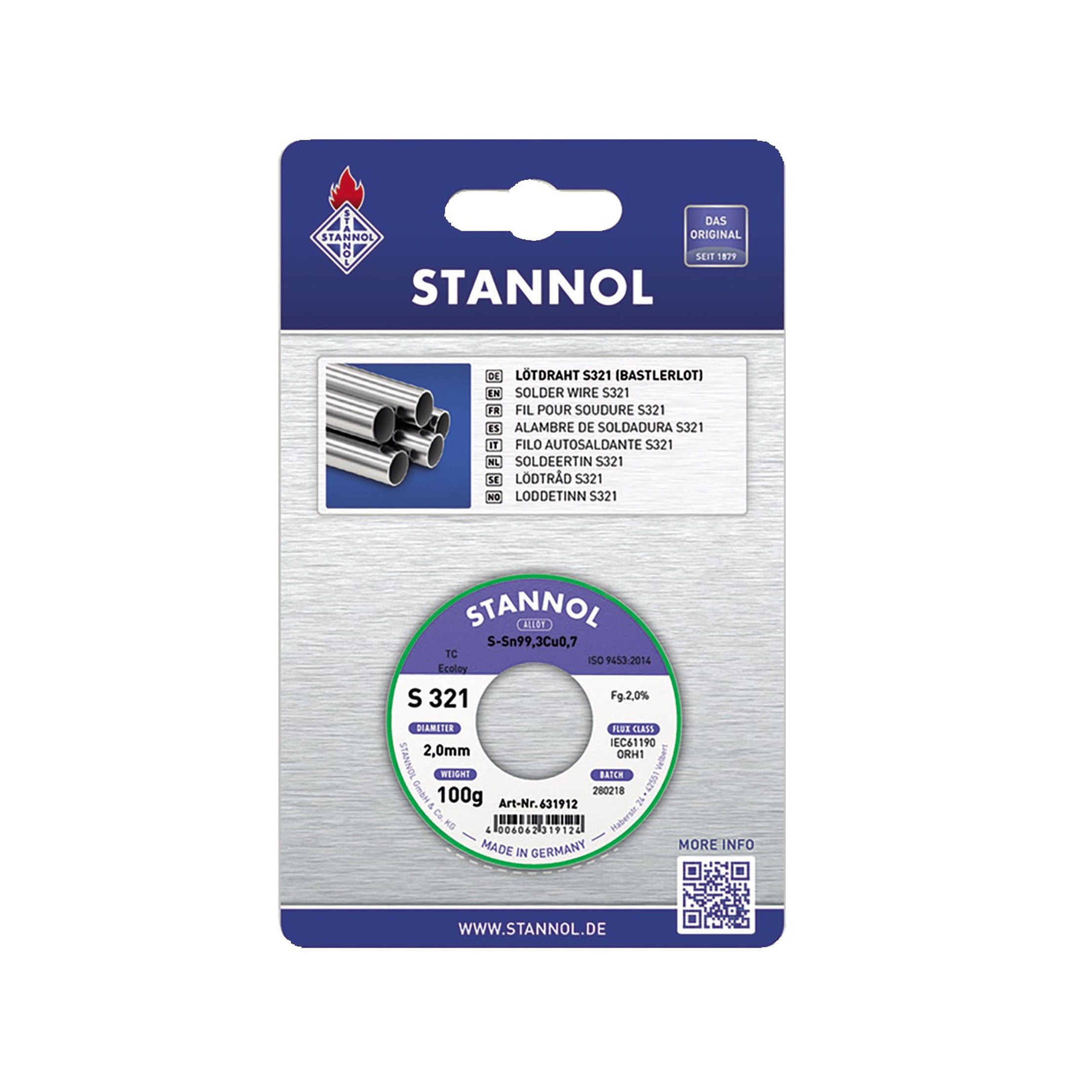 stannol Sn99Cu1 940023-1 Stannol žica za lemljenje S321 2mm 100gr Sn99Cu1 940023-1