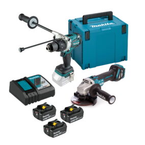 Makita aku set udarna bušilica odvijač i aku brusilica BRUSHLESS DHPDGA 3x5Ah