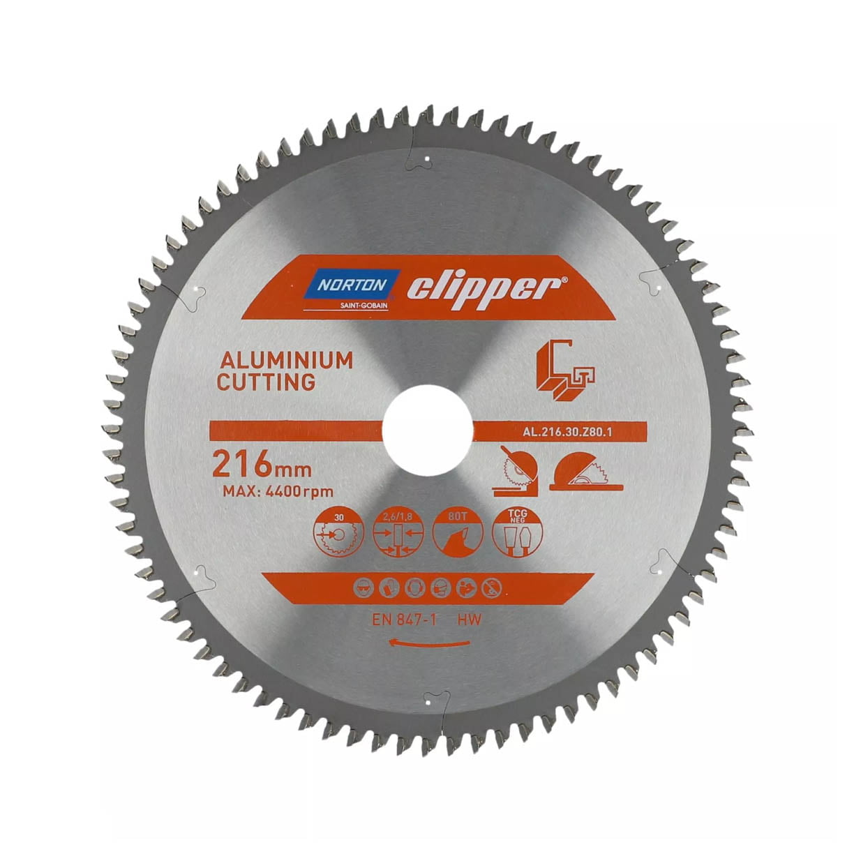 NORTON CLIPPER rezni list za aluminijum PRO 216x30 z80 NORTON Clipper rezni list za aluminijum PRO 216x30mm 80z