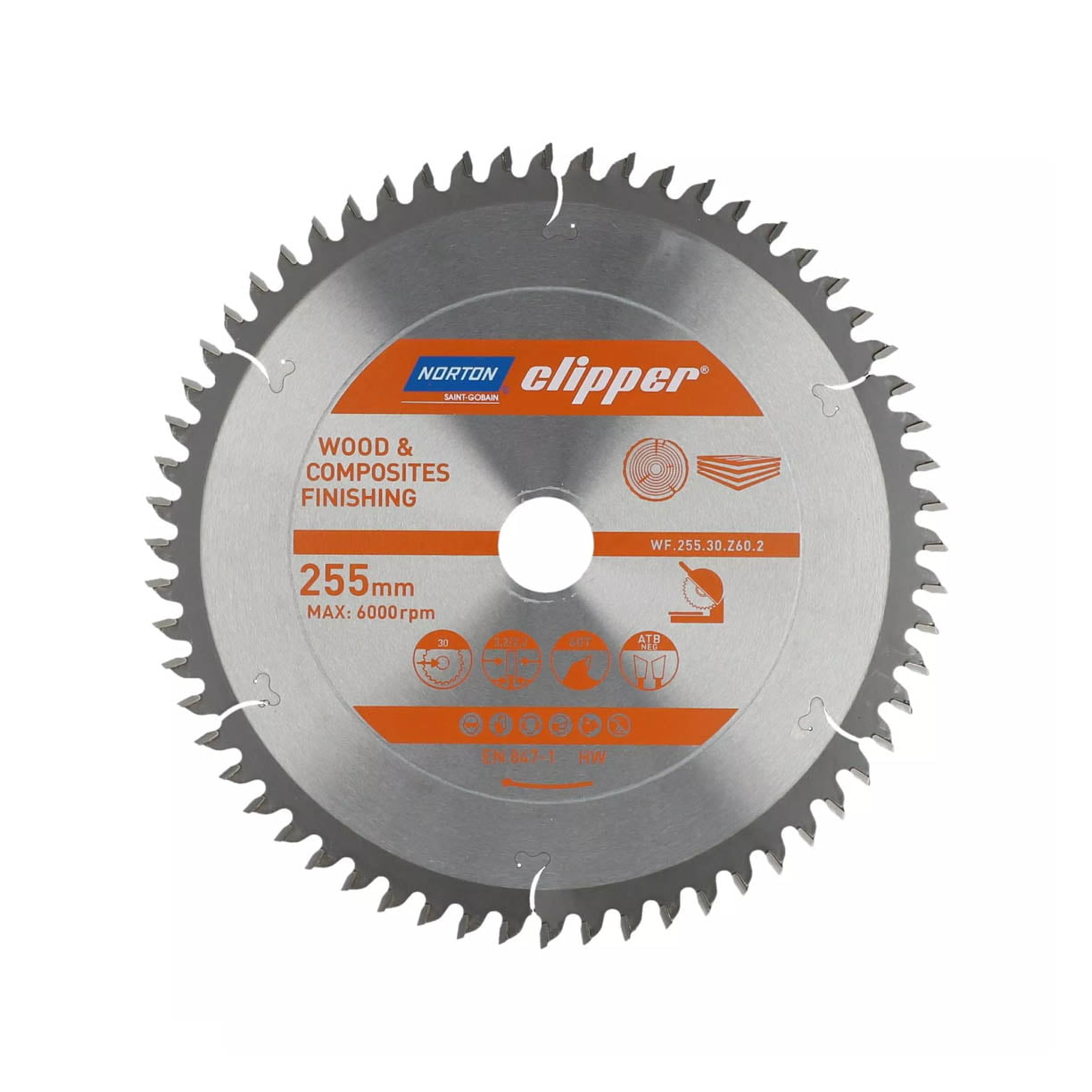 NORTON CLIPPER rezni list za drvo PRO 255x30 z60 NORTON Clipper rezni list za drvo PRO 255x30mm 60z