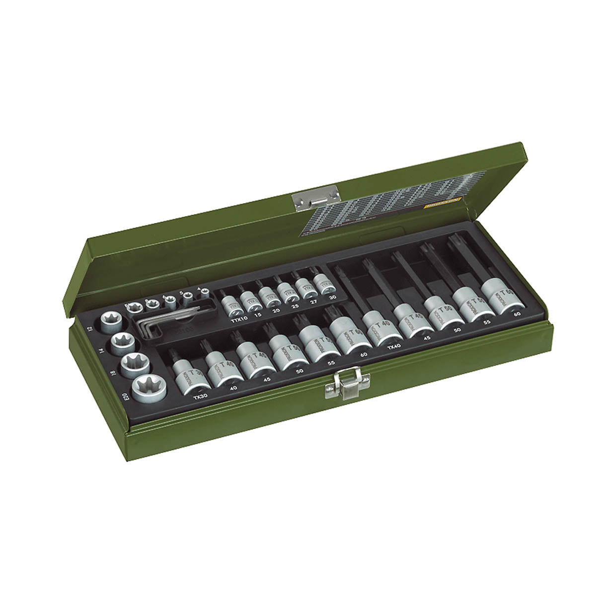 Proxxon 29-dijelni set nasadnih TORX ključeva 1/4”+1/2” TX10-TX60 PX23103