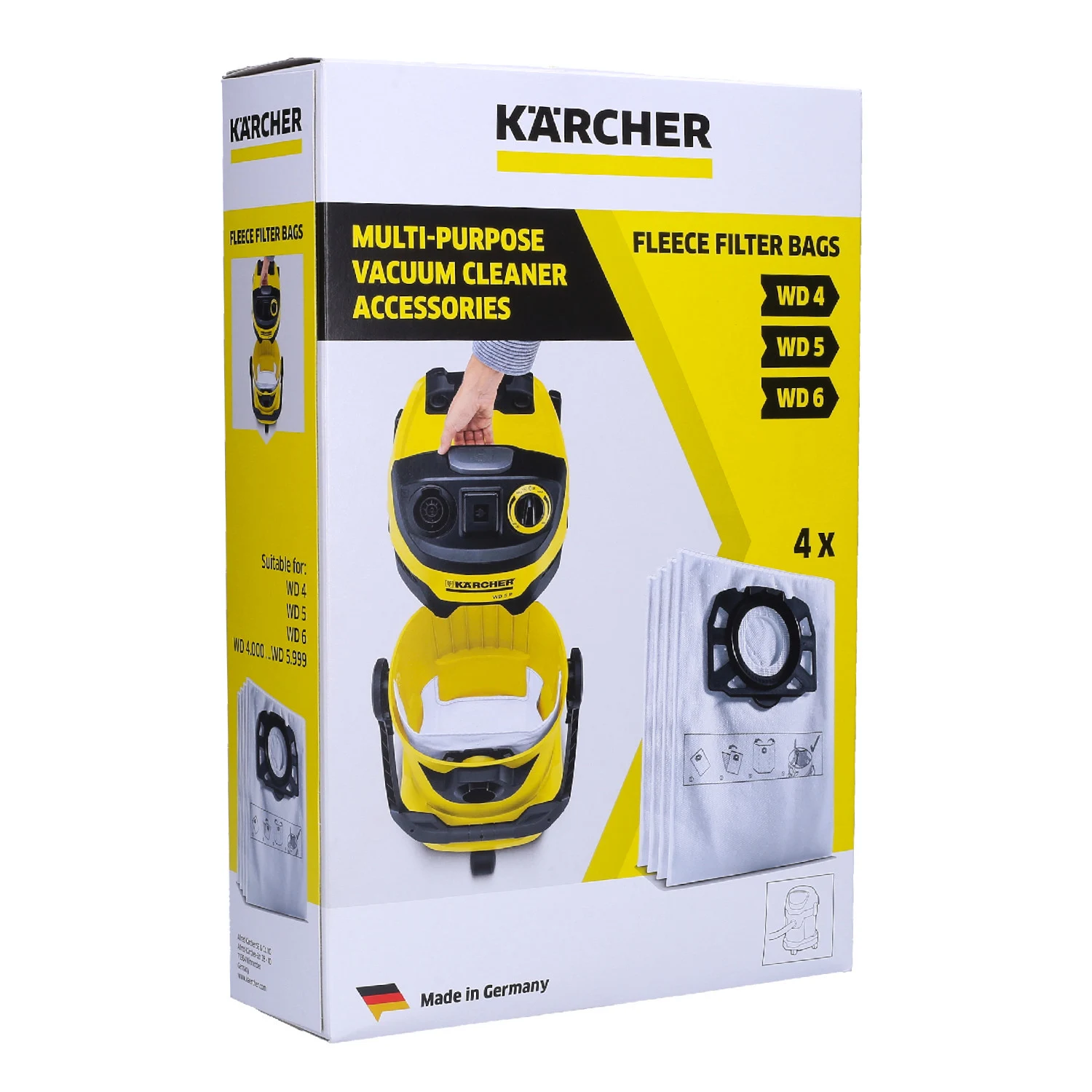 vrecice-wd-4-5-6 Karcher 4-dijelni set flis filter vrećica za usisivač WD 4, 5 i 6