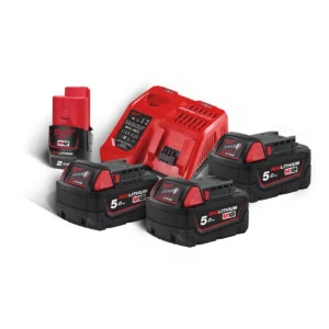 Milwaukee set brzi punjač i baterije M18 NRG-503, 3 x M18 5 Ah, 1 x M12 2 Ah