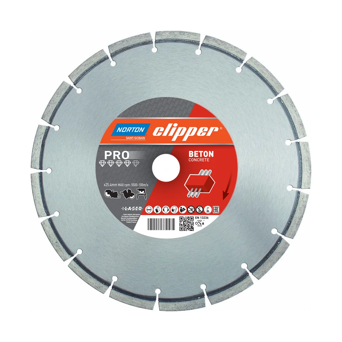 norton-clipper-pro-beton Norton dijamantska rezna ploča za armirani beton 450x25.4mm CLIPPER PRO - 70184627063