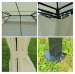 Metalna gazebo tenda Belize 3x4m sa duplim krovom i zavjesama