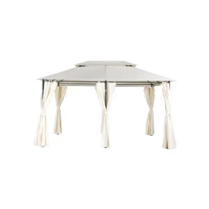 Metalna gazebo tenda Belize 3x4m sa duplim krovom i zavjesama