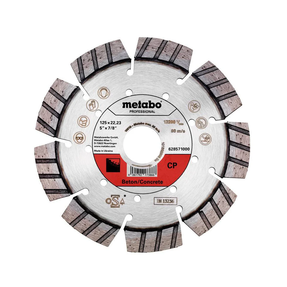 metabo-628571000 METABO dijamantska rezna ploča za armirani beton 125X22.23mm PROFESIONAL - 628571000