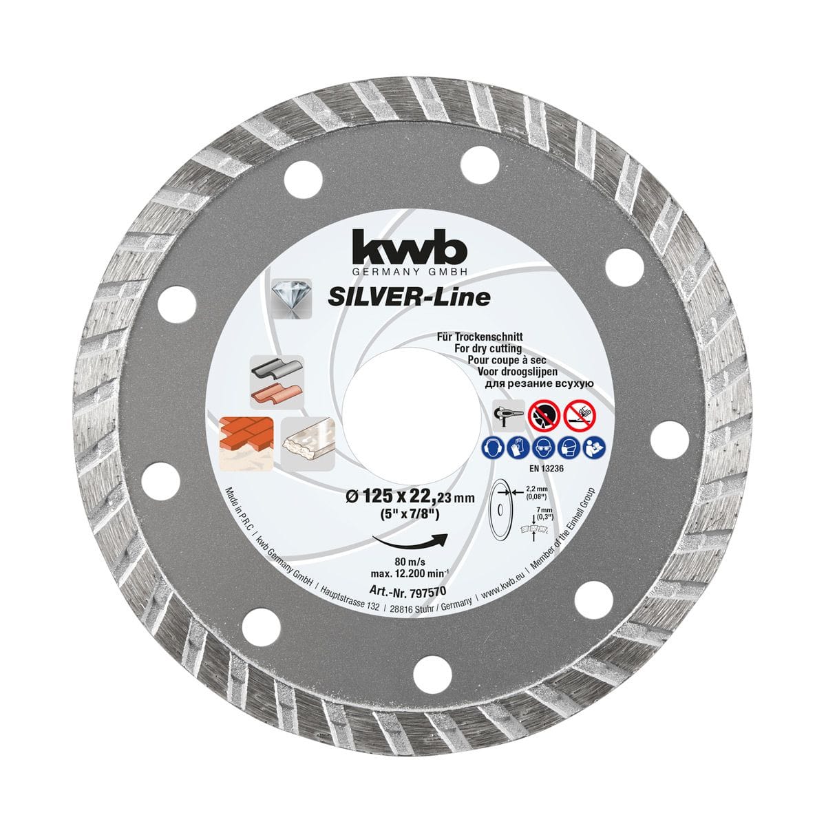 KWB dijamantska rezna ploča za ciglu i beton 125 x 22.23 mm - 49797570 KWB dijamantska rezna ploča za ciglu i beton 125 x 22.23 mm - 49797570