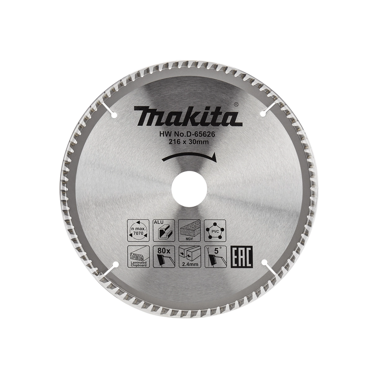Makita TCT list kružne pile višenamjenski 216x30mm 80Z D-65626 Makita TCT list kružne pile višenamjenski 216x30mm 80Z D-65626
