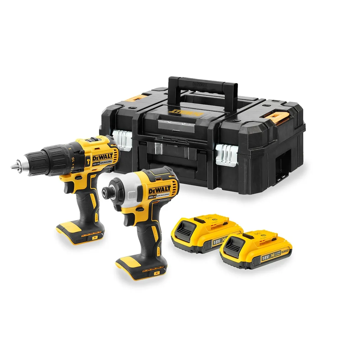 DCK2060D2T DeWalt set aku bušilica i odvijač 18V 2x2.0Ah u TSTAK koferu DCK2060D2T