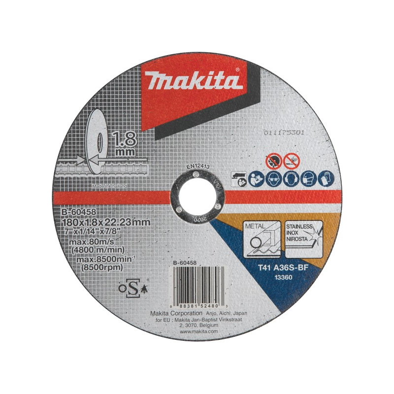 Makita rezna ploča za inox-metal 180x1.8x22.23 mm B-60458 Makita rezna ploča za inox-metal 180x1.8x22.23 mm B-60458