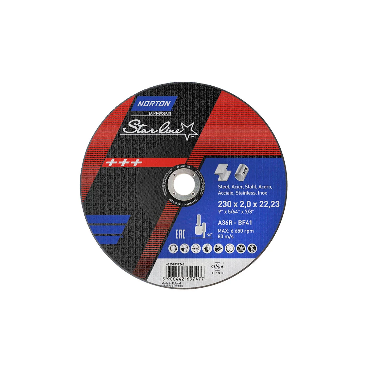 66252837248 Norton rezna ploča 230x2.0x22.23mm STARLINE 66252837248