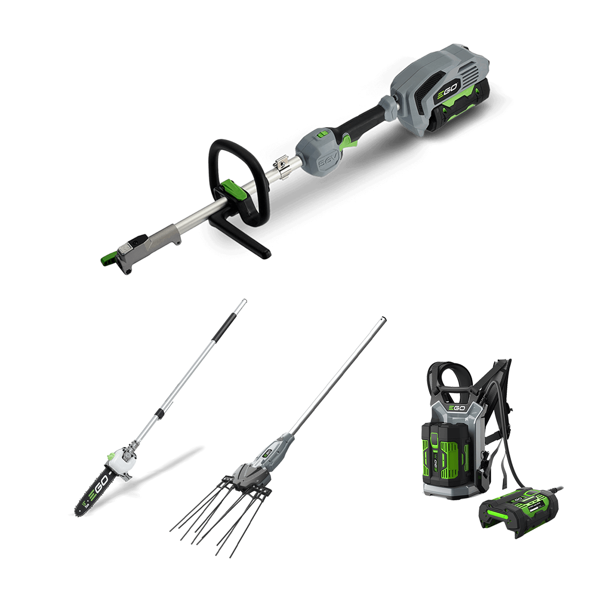 MOPH100E-K1753 Ego Power višenamjenski alat pogonska jedinica + tresač voća + pila + nosač za baterije MOPH100E-K1753