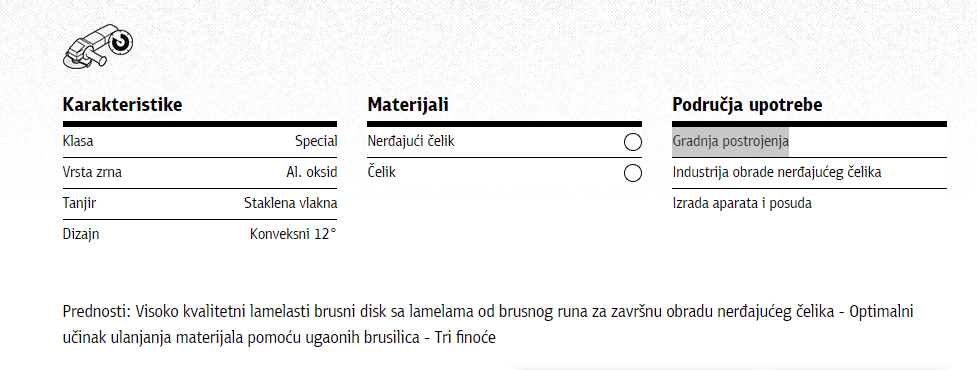 Klingspor lamelni disk za poliranje grubi 115x22.23mm SMT800 278495
