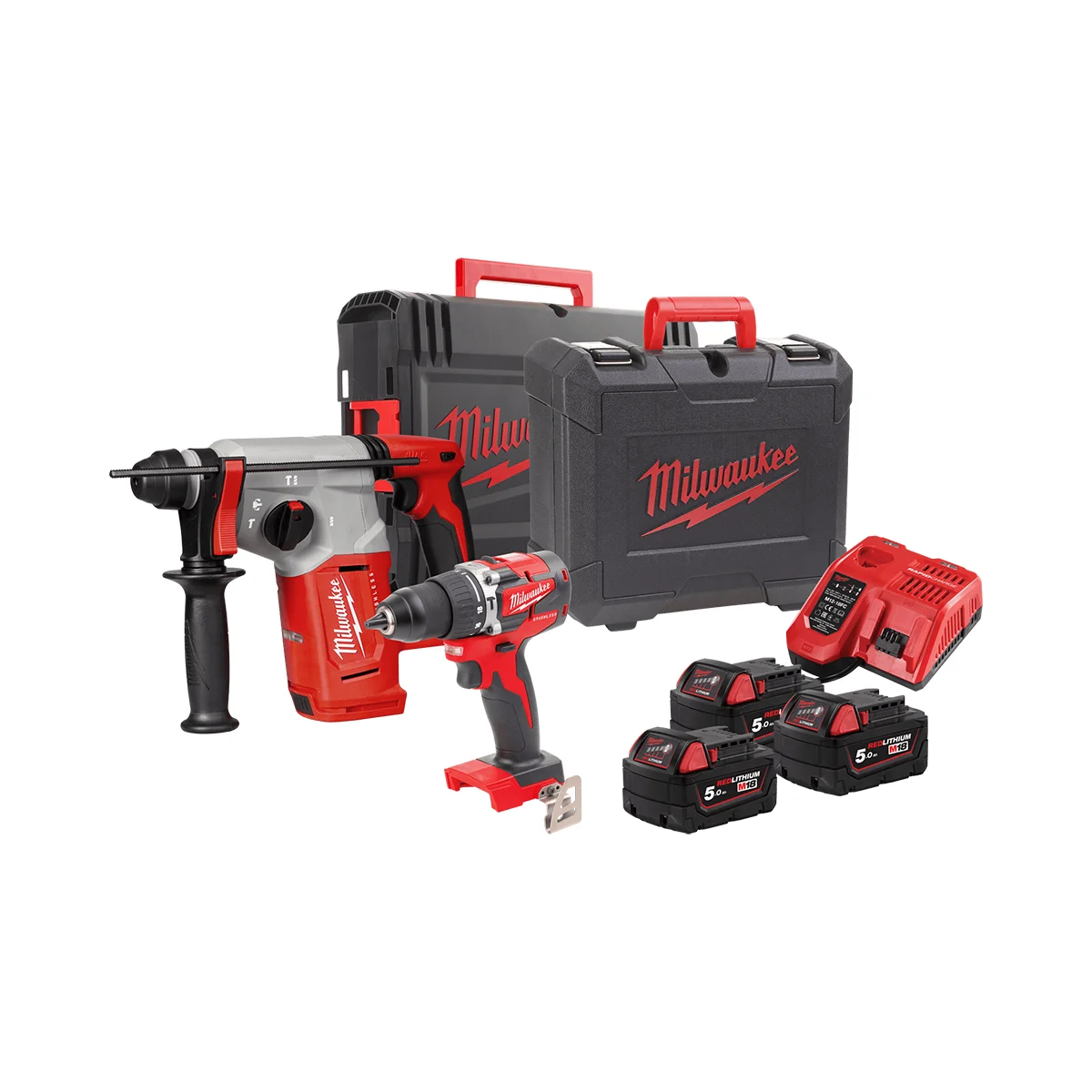 4933479531 Milwaukee set aku alata udarna bušilica M18 FPD2 i čekić bušilica SDS + M18 FHX 4933479531