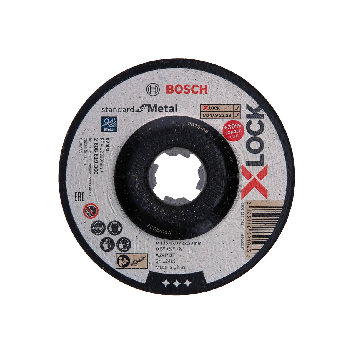2608619366 Bosch brusna ploča 125 x 6 mm X-LOCK Standard for Metal 2608619366