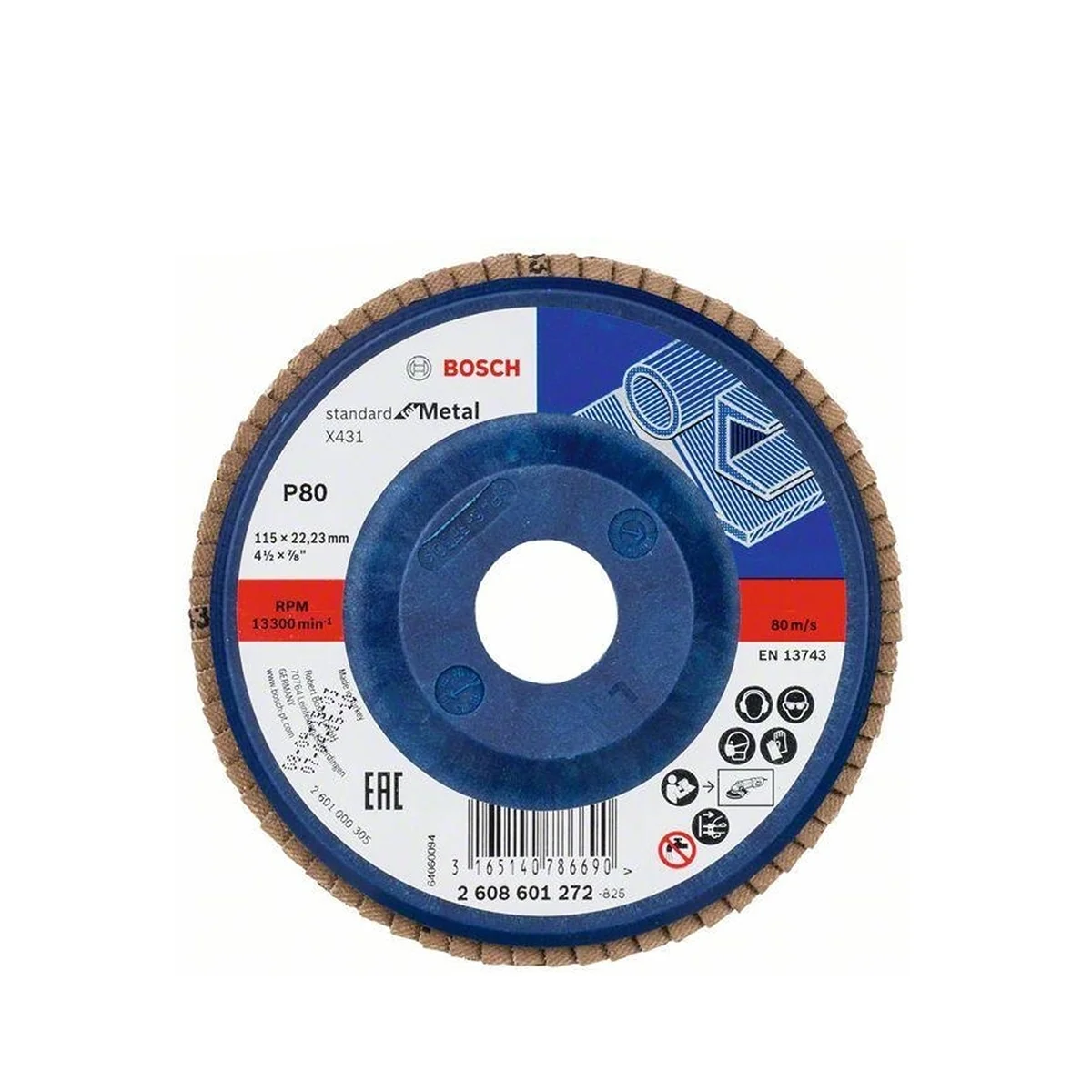 2608601272 BOSCH lamelarna brusna ploča 115 mm Gr 80 X431 2608601272