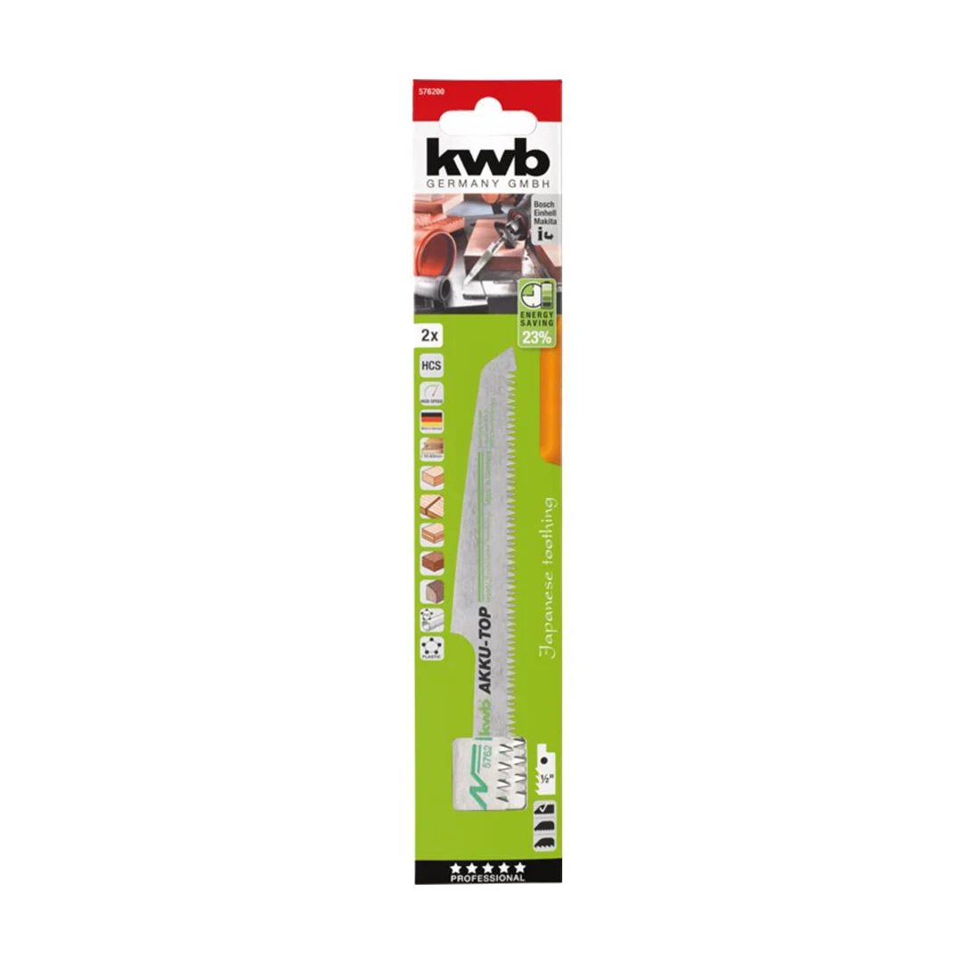 KWB AKKU TOP list recipročne pile za drvo i plastiku - fini rez 220 mm 576200