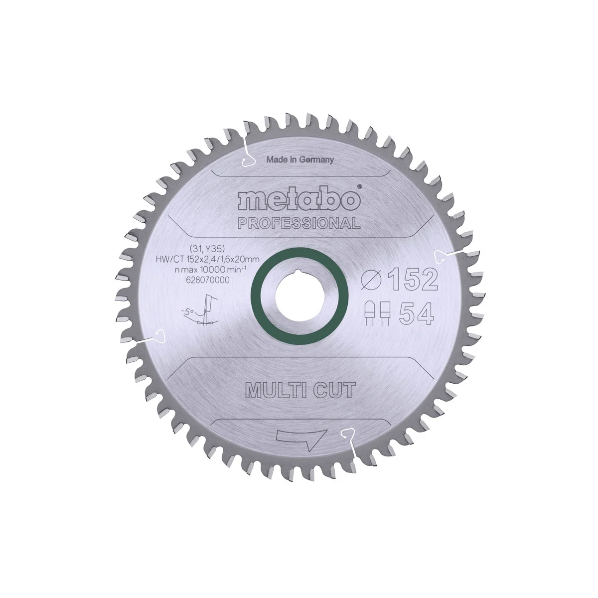628070000 Metabo list kružne pile/cirkulara 152 x 2.4/1.6 x 20 Multi Cut Professional 628070000