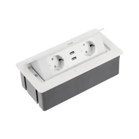 GTV ugradna utičnica sa SOFT TOUCH poklopcem 2 x utičnice 2 x USB porta AE-PBSUC2GS-10
