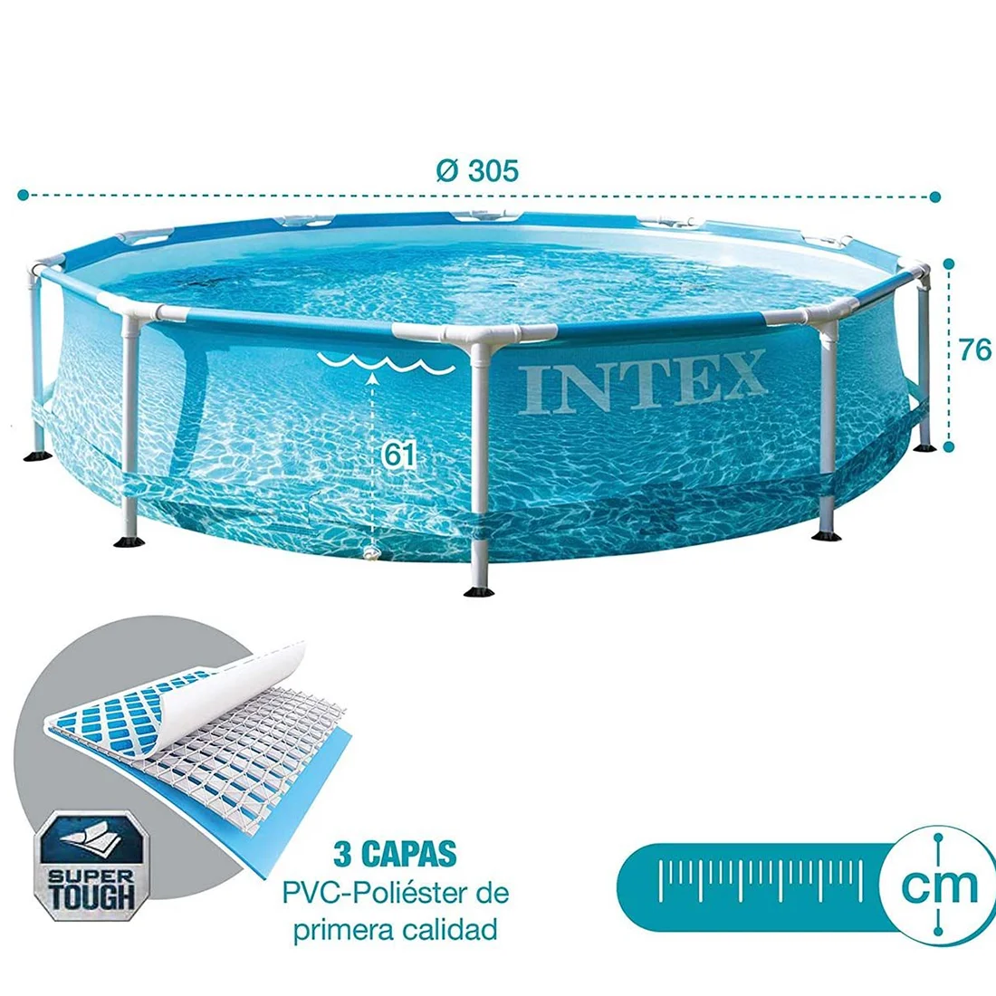 Intex bazen sa metalnom konstrukcijom BEACHSIDE 305 x 76 cm 28208