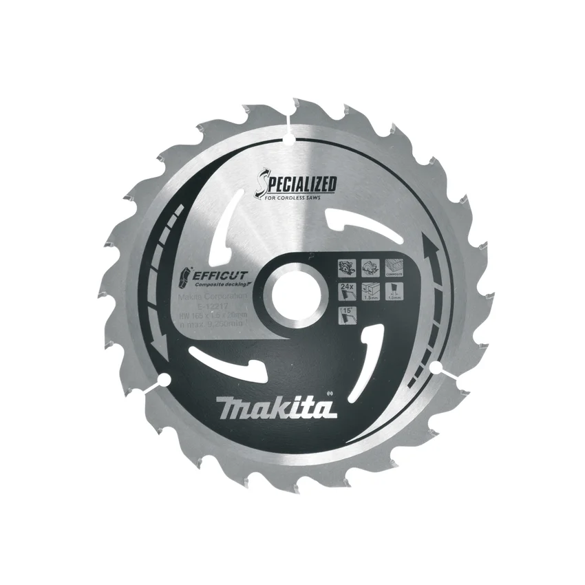 Makita rezni list za drvo TCT 165x20 mm 24z EFFICUT E-12217 Makita rezni list za drvo TCT 165x20 mm 24z EFFICUT E-12217