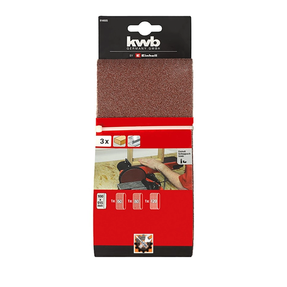 KWB 3-dijelni set brusnih traka za drvo i metal 100 x 914 mm za brusilicu  TC-US 400 49914605