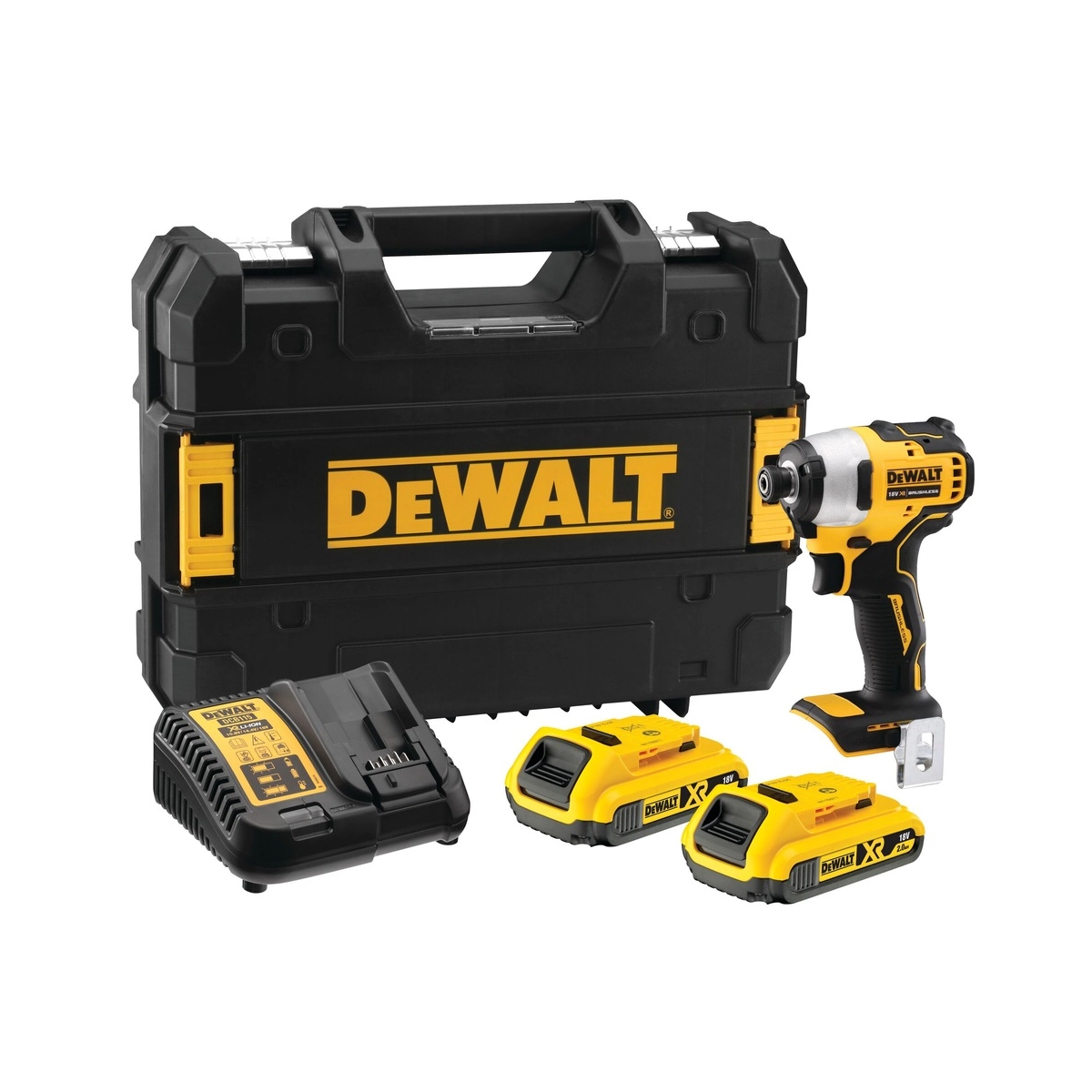 DCF809D2T DeWalt aku udarni odvijač 18V 1/4" 190Nm 2 x 2.0Ah DCF809D2T-QW