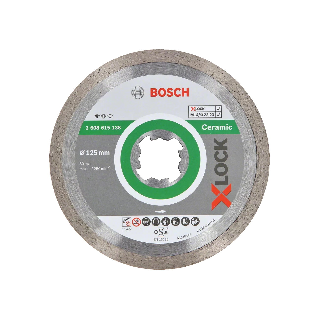 2 608 615 138 Bosch dijamantska rezna ploča za keramiku Standard for Ceramic X-LOCK 125 x 22.3 mm 2 608 615 138