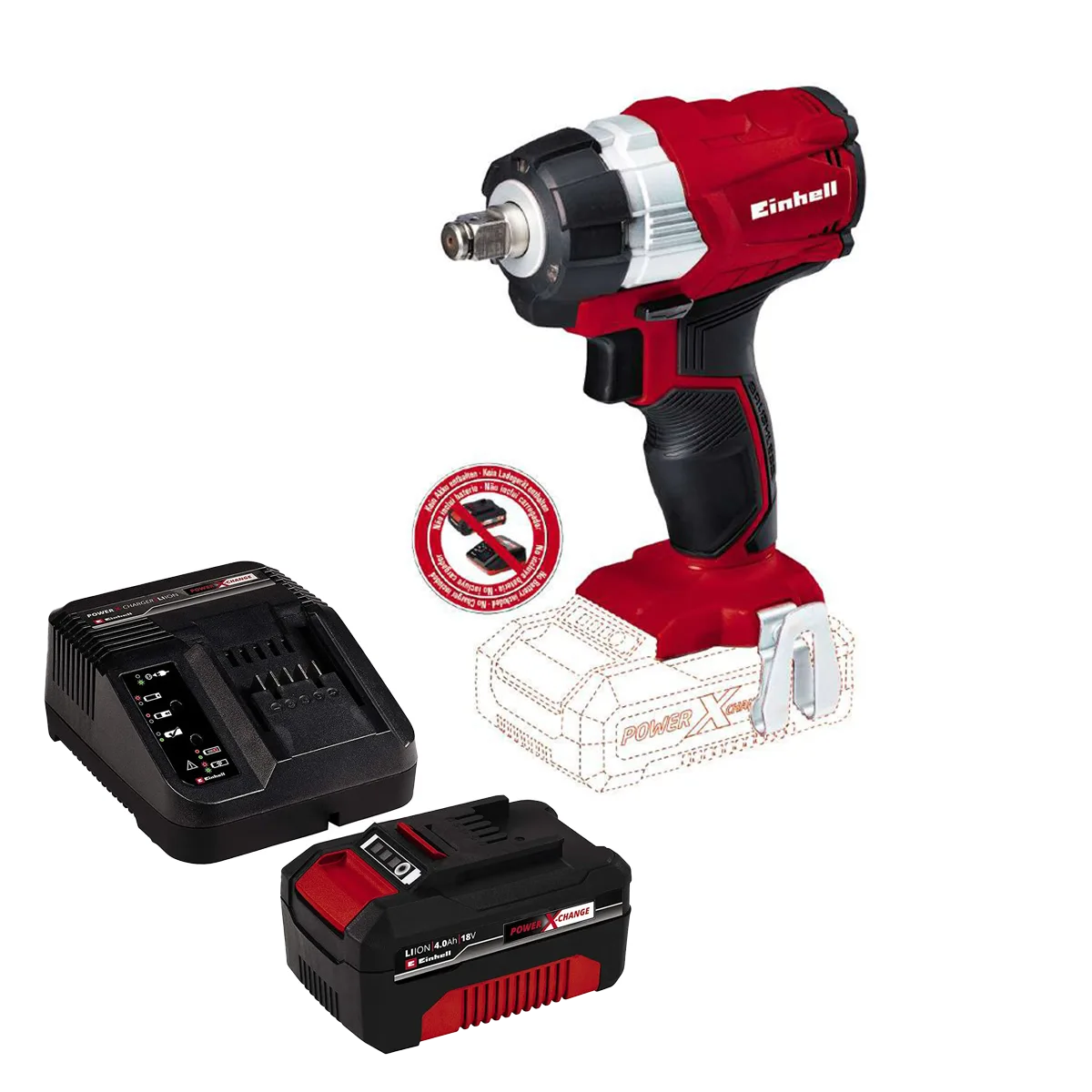 4510040 Einhell aku udarni odvijač Power X-Change TP-CW 18 Li BL - KIT 4