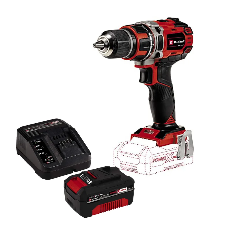 4513887-kit4 Einhell aku bušilica odvijač Power X-Change TE-CD 18/50 Li BL - KIT 4
