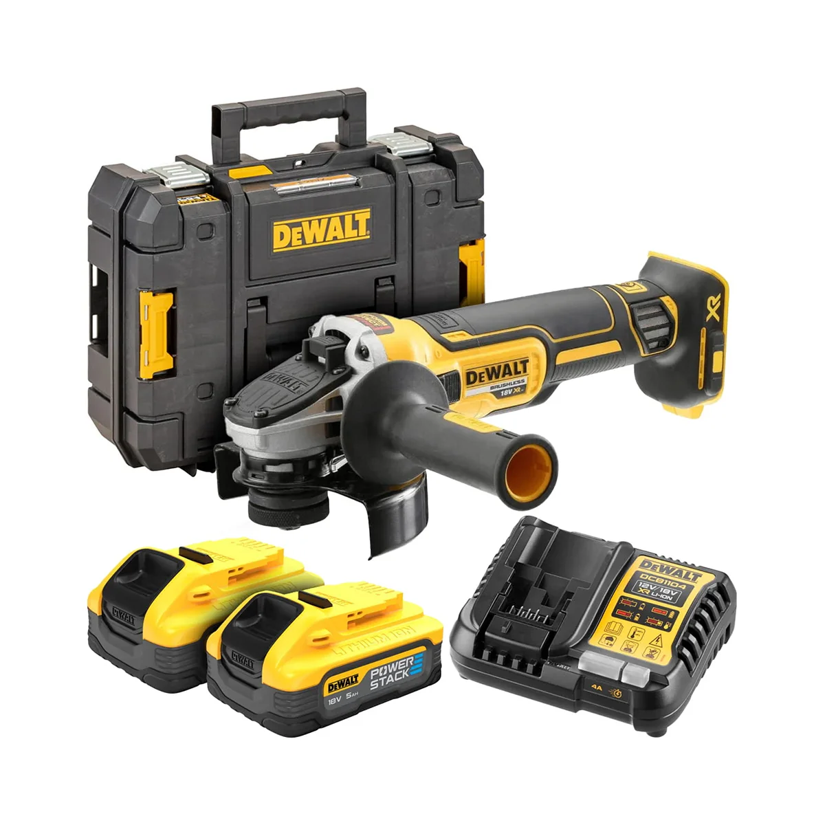 DCG405H2T 2 DeWalt aku ugaona kutna brusilica BRUSHLESS 125mm 18V 2x5.0Ah DCG405P2-Kit (Kopiraj)