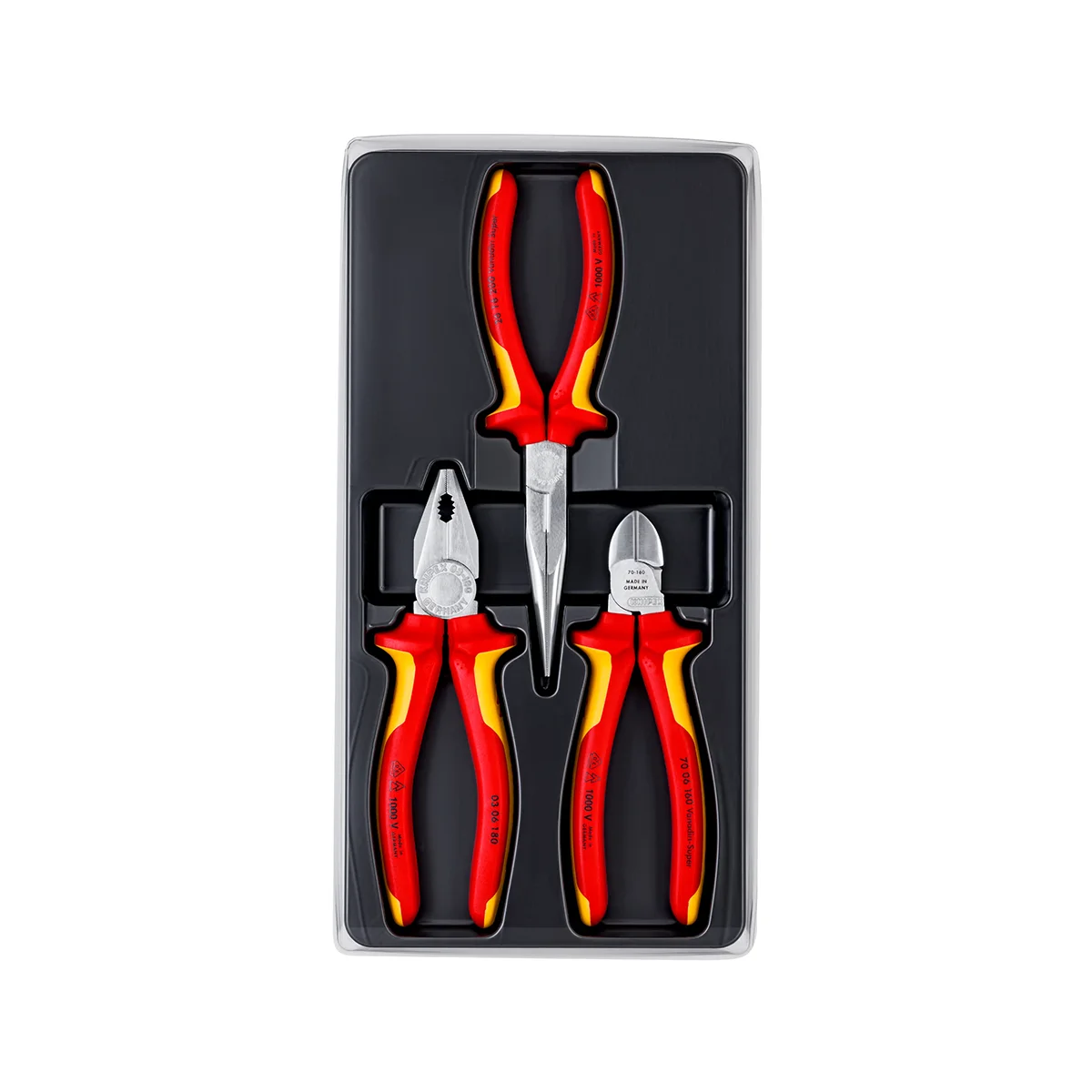 VDE 00 20 12 Knipex 3-dijelni set kombinovanih, sječica i spicastih kliješta 00 20 11 (Kopiraj)