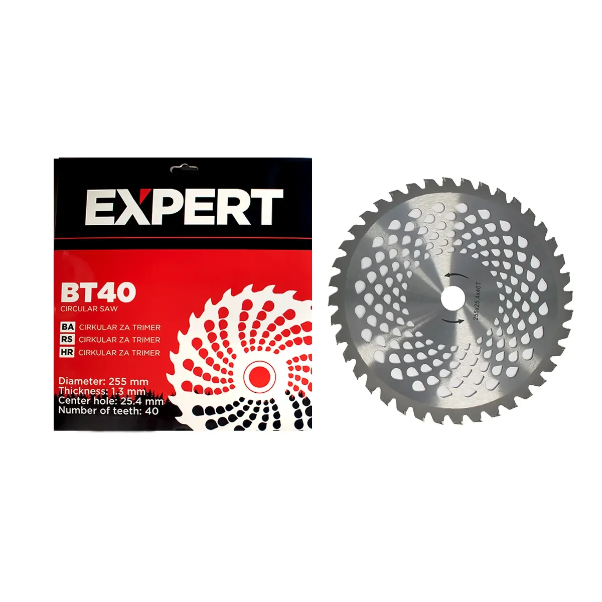 Expert nož rezni disk cirkular za trimer 255 x 25.4 x 1.3mm 40 z BT40 Expert univerzalna glava za trimer samonamotavajuća sa metalnim ojačanjem M10 x 1.25 mm FLH HT20EL (Kopiraj)