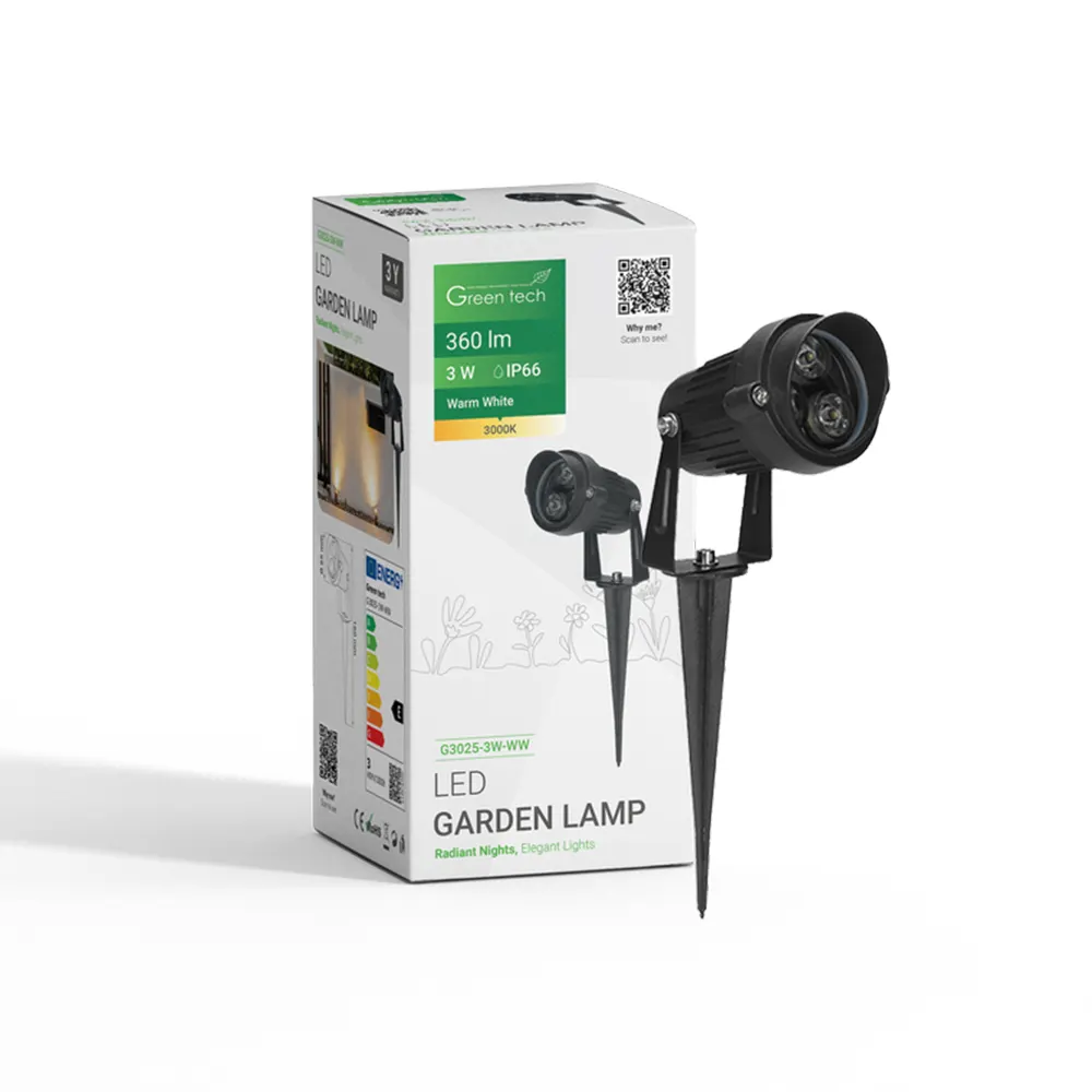 GreenTech G3025 3W WW GreenTech LED vrtna svjetiljka RV-101-80, E27, IP44 (Kopiraj)