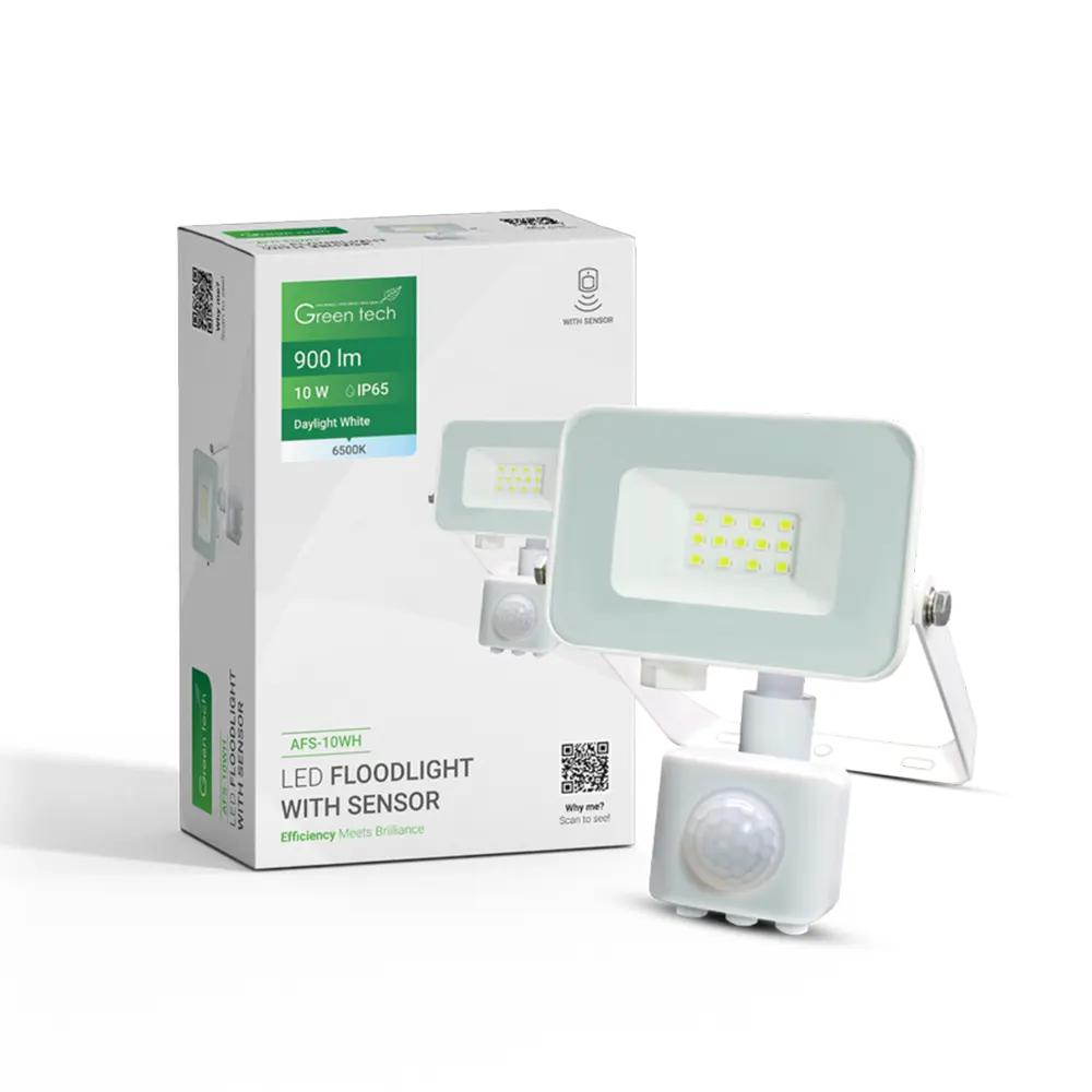 AFS 10WH Green Tech LED reflektor sa senzorom 900lm, 10W, 6500K - AFS-10BK (Kopiraj)