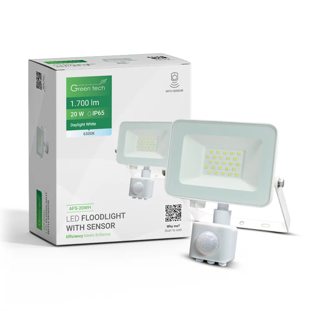 AFS 20WH Green Tech LED reflektor sa senzorom 900lm, 10W, 6500K - AFS-10WH (Kopiraj)