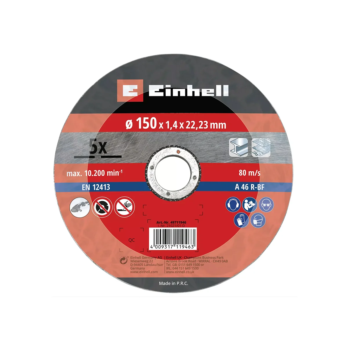 49711946 Einhell dijamantska rezna ploča za kamen beton keramiku 150 x 1.6 mm 49721550 (Kopiraj)