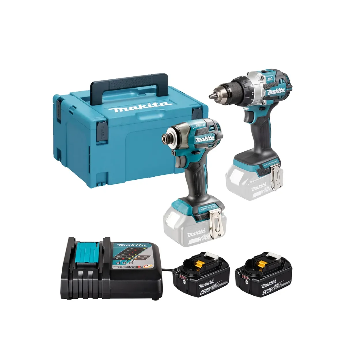 DLX2528TJ Makita aku set bušilica DHP489 i udarni odvijač DTD173 DLX2528TJ